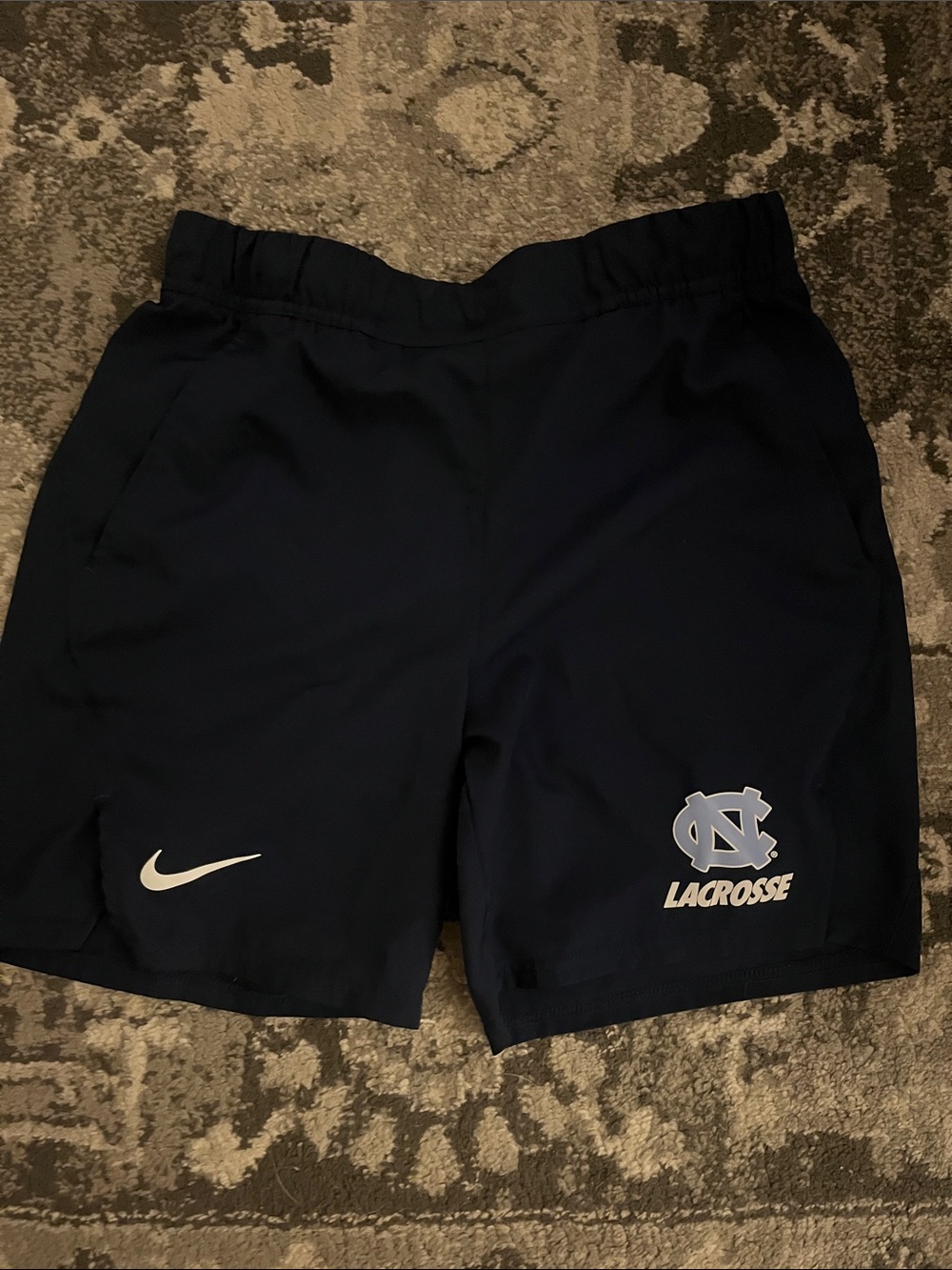 Nike Navy Lacrosse Athletic Shorts with UNC Logos